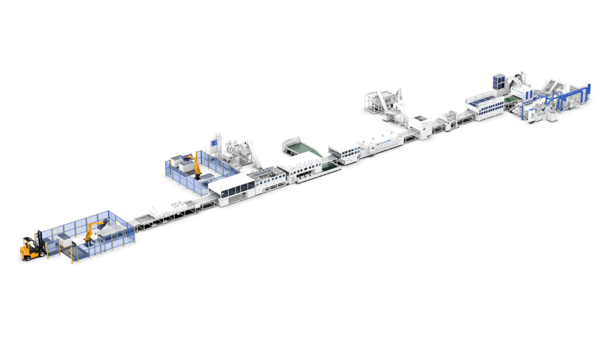 solar panel recycling facility, solar panel recycling process Pure Physical Disassembly