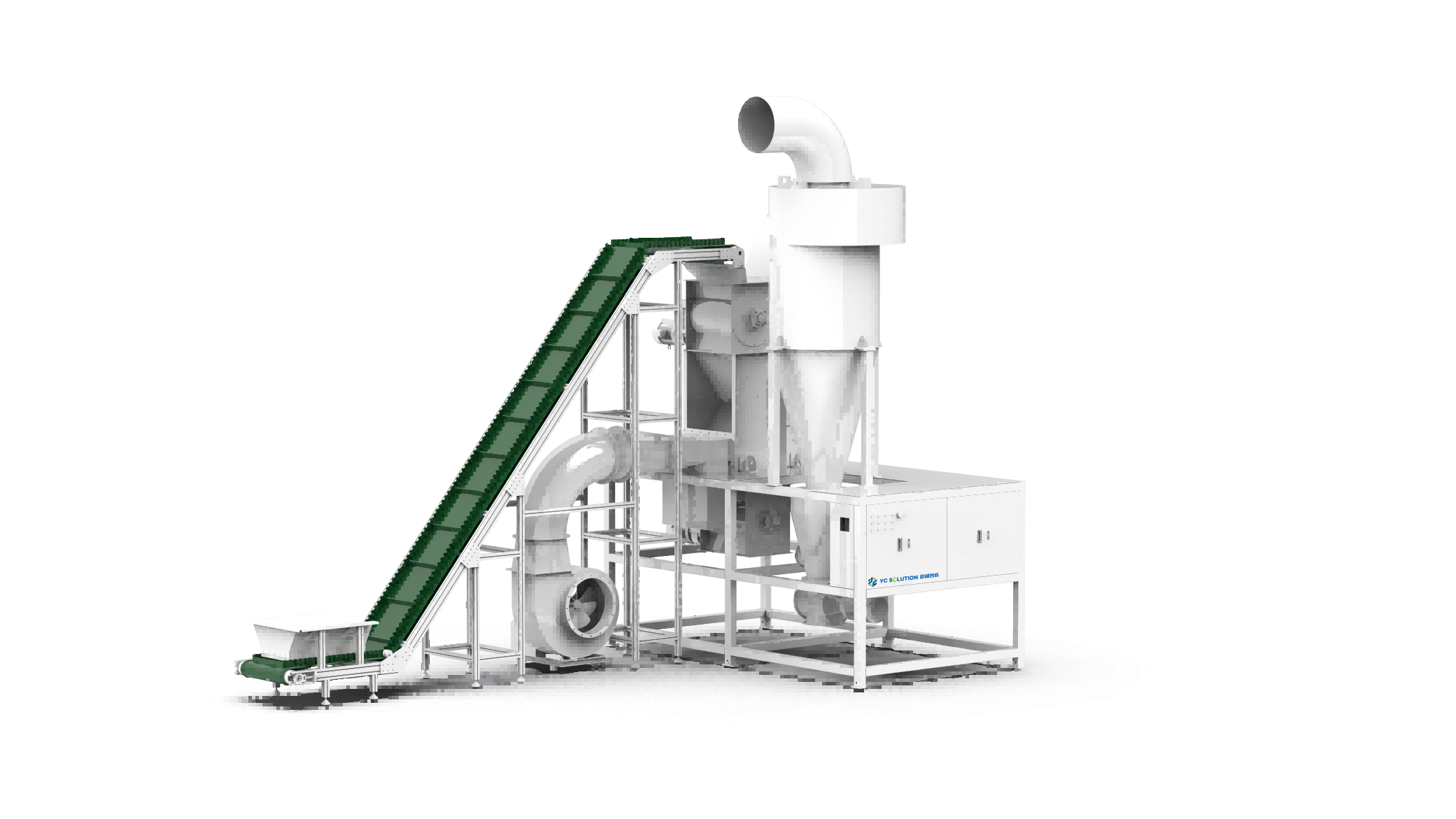 Airflow Separator | Air Classification Equipment | YCSOLUTION airflow separator, air classification, material sorting, recycling equipment