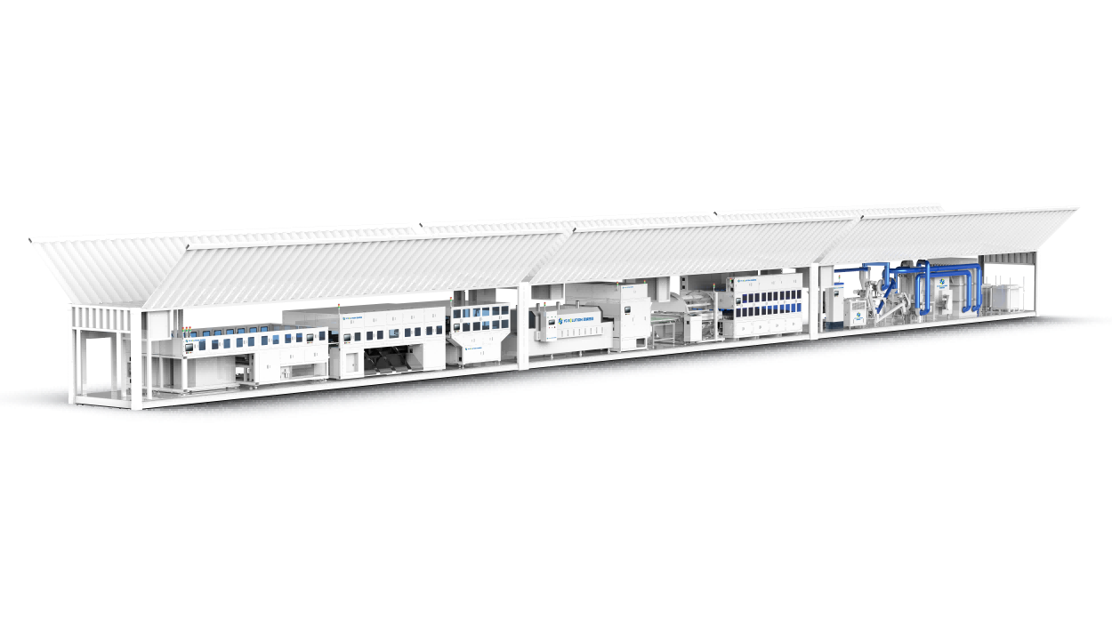 YCSOLUTION mobile containerized solar panel recycling equipment side view